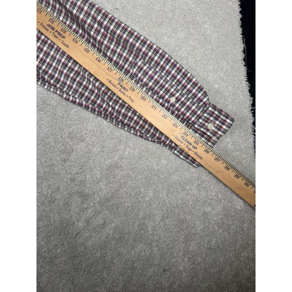 Vtg Polo Ralph Lauren L/S Oxford Button Front Shirt Men's L Plaid Red Flash Pony - Picture 9 of 10